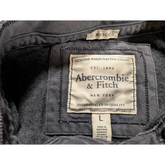 Vintage Abercrombie & Fitch Distressed Appliqué Muscle Long Sleeve T-Shirt L - Picture 3 of 10